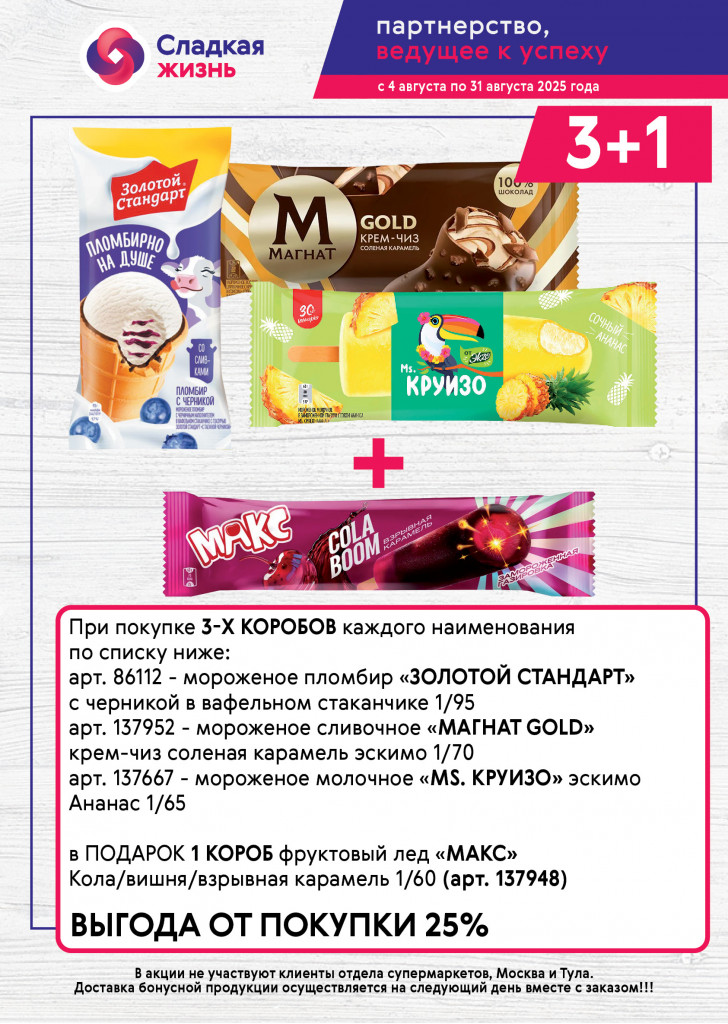 Мороженое акция