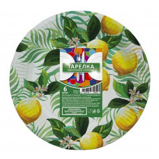 Тарелка Одноразовая с Рисунком Лимоны 230 мм