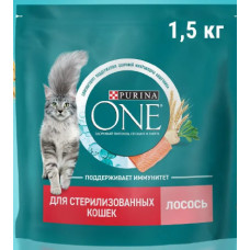 Корм Purina One для Стерилизованных Кошек Сухой Лосось Пшеница Тунец 1,5 кг