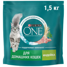 Корм Purina One для Домашних Кошек Сухой Индейка 1,5 кг