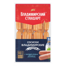 Сосиски Владимирские с молоком весовые целлофан Владимирский стандарт 1,2кг