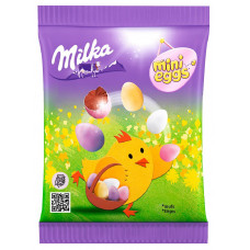 Конфеты Мilka из молочного шоколада в форме яиц с разноцветной сахарной оболочкой100 гр Мон`дэлис