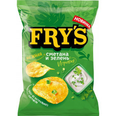 Чипсы Fry's из Натурального Картофеля Вкус Нежная Сметана и Игривая Зелень 130г