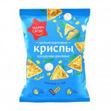 Криспы Кукурузно-Рисовые Happy Crisp Сметана и Лук 50г