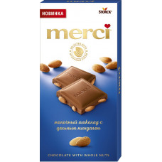 Шоколад Молочный Merci с Цельным Миндалем100 гр
