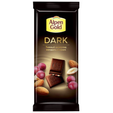 Шоколад темный Alpen Gold Dark изюм и миндаль 80 гр Мон`дэлис