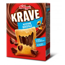 Подушечки Krave хрустящие с  нежной шоколадно молочной начинкой 220 гр Келлог