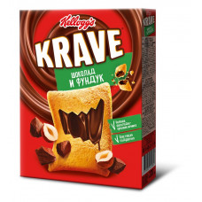 Подушечки Krave с нежной шоколадно ореховой начинкой 220 гр Келлог