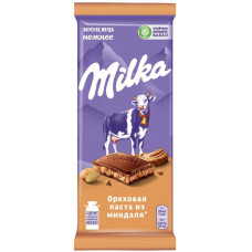 Шоколад Молочный Милка с Ореховой Начинкой И с Соленым Миндалем 85 гр