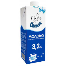 Молоко питьевое ультрапастеризованное Снежок 3,2% 950г ТБА. Халяль гост