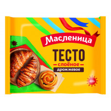 Тесто Морозко Слоеное Дрожжевое Масленица Замороженное 400 гр