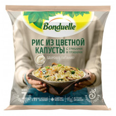 Смесь овощная  рис из цветной капусты с грибами и травами быстрозамороженная 0,4 кг Бондюэль