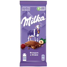 Шоколад Молочный Milka с Дробленым Фундуком И Изюмом 85 гр