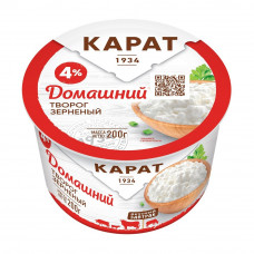 Творог Зерненый Карат Домашний 4% 200г