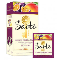 Чай Saito черный passion fruit & mango с ароматом маракуйи и кусочками манго 25 пак Юнилевер