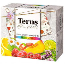 Чай Terns Black & Green & Herbal Tea ассорти ароматизированный в саше 50пак