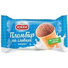 Мороженое Пломбир Юкки Шоколадный 70гр Вафельный Стакан