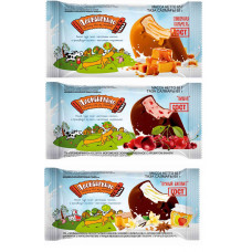 Мороженое Ассорти Карамель/яблоко/вишня Пломбиркино Эскимо 10% 65 гр