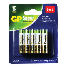 Батарейки Алкалиновые GP 24A 2CR10 ААА Мизинчиковые 10 шт + промокод IVI