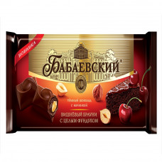 Шоколад Темный Бабаевский с Начинкой Вишневый Брауни и Целым Фундуком 165 Гр
