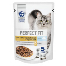 Корм для Кошек Perfect Fit с Чувствительным Пищеварением с Лососем 75гр