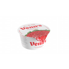 Йогурт Греческий Обезжиренный с Клубникой Venn`s, 0,1%, 130 гр