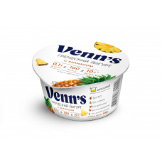 Йогурт Греческий Обезжиренный с Ананасом Venn`s, 0,1%, 130 гр