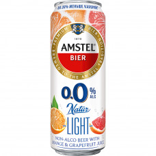 Пивной Напиток Амстел 0.0 Лайт Апельсин и Грейпфрут Безалкогольное 0,43л ж/б