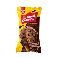 Мороженое Пломбир Золотой Стандарт Шоколадный Брауни 90г