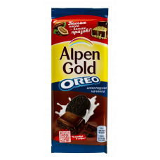 Шоколад Молочный Alpen Gold с Шоколадной Начинкой И Кусочками Печенья Oreo 90гр