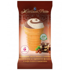 Мороженое Жемчужина Сливочное Шоколадное Аромат Фундук Вафельный Стаканчик 9,5% 90 г