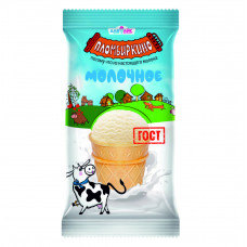 Мороженое Пломбиркино Молочное Ванильное Вафельный Стаканчик 3% 65 г