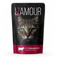 Корм для Кошек с Говядиной в Соусе Тм L’amour 75гр Пауч-пакет Атяшево