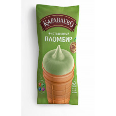 Мороженое Пломбир Фисташковый в Вафельном Стаканчике 70 г Караваево