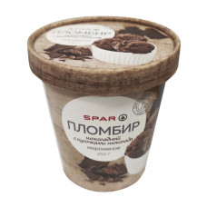 Мороженое Пломбир Spar Шоколадный с Кусочками Шоколада 12% Бумажный Стакан250 г
