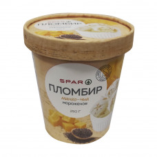 Мороженое Пломбир Spar с Ароматом Ванили с Джемом Манго-чиа 12% Бумажный Стакан 250 г