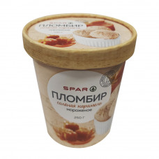 Мороженое Пломбир Spar Соленая Карамель Бумажный Стакан 12% 250г