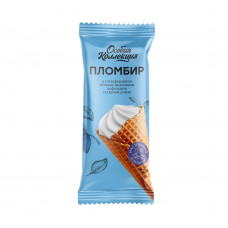 Мороженое Пломбир в Вафельном Сахарном Рожке Глазированном Темным Шоколадом 15% 100г Ок