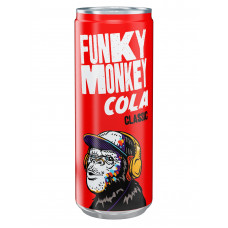 Напиток Безалкогольный Сильногазированный Funky Monkey Cola Classic 0.33 Литра