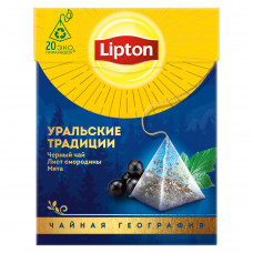 Чай Черный Липтон Уральские Традиции с Мятой и Ароматом Смородины 20 Пирамидок