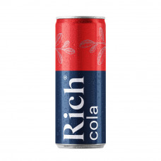 Напиток Безалкогольный Сильногазированный Ароматизированный Rich Кола 0,33 ж/б