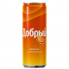 Напиток Безалкогольный Сильногазированный Ароматизированный Добрый Апельсин 0,33л ж/б