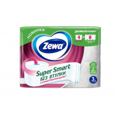 Бумага Туалетная Zewa Super Smart Белая 3 Слоя 4 Рулона