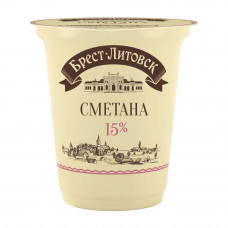 Сметана Брест-Литовск 15% 300г