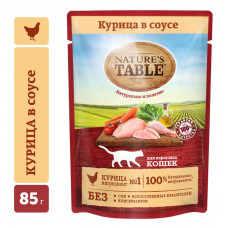 Влажный Корм для Кoшек Nature`s Table Курица в Сoусе, 85г