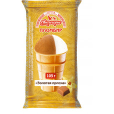 Мороженое Пломбир Двухслойное Золотая Ириска в Вафельном Стаканчике 105 г