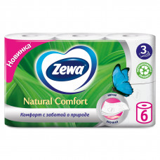 Бумага Туалетная Zewa Natural Comfort 3 Слоя 6 рулонов