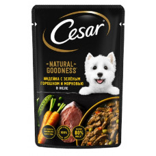 Корм Влажный Cesar для Собак Индейка Горох Морковь в Желе 80г
