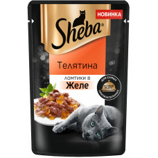 Корм Влажный для Кошек Sheba Телятина Ломтики в Желе 75г