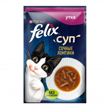 Корм Влажный Felix Суп для Кошек Сочные Ломтики Утка 48г